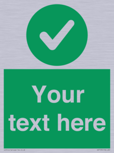 Custom green background, green circle with tick